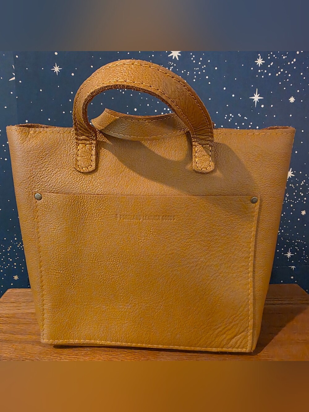 🦄 Portland Leather Pebbled Mango Mini Crossbody Tote W Zipper